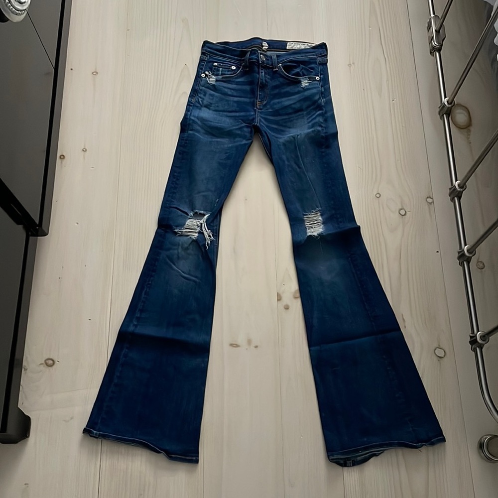 Rag & bone Beckett 10 inch bell with rips. Fit and flare